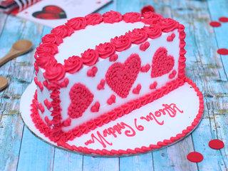 Side View of Red Velvet Half Cake