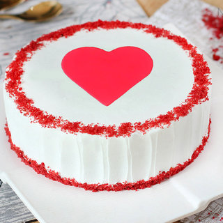 Red Velvet with Fondant Heart Cake in Noida