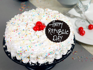 Republic Day White Forest Cake