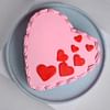 Top View of Heart Shaped Strawberry Cake