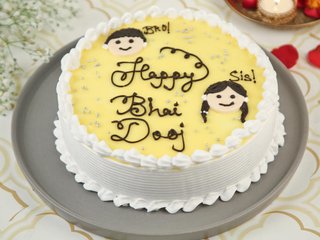 Round Bro Sis Special Bhai Dooj Cake