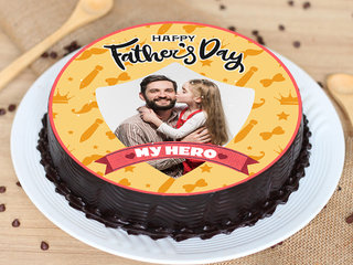 Round Photo Father'S Day Cake