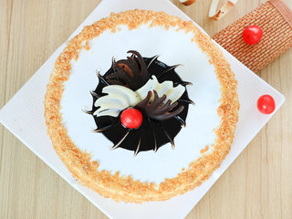 Top View of Dreamy Creamy Opulence - A Butterscotch Cake