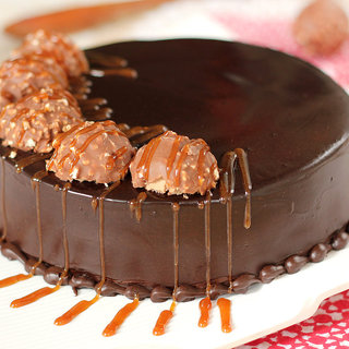 Side View of Chocolate Ferrero Rocher Cake