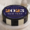 Top view of Round Shaped New Year Photo Cake