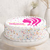 Side View of Round Shaped Womens Day Poster Cake