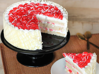 Sliced View of Royal Cherry Cake