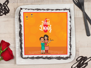 Scrumptious and Delicious Bhai Dooj Poster Cake 
