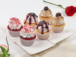 Set Of 6 Multi Flavored Cupcakes