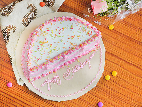 Buy Half Birthday Theme Cream Half Birthday Cake Buy Half Birthday Theme Cream Half Birthday Cake