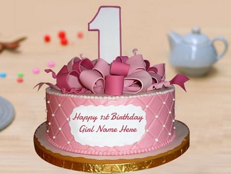 Buy Round Personalised First Birthday Cake One Year Birthday Cake