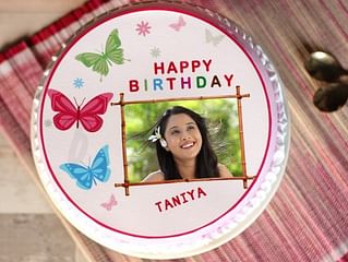 Colourful Butterfly Photo Cake For Girl Colourful Butterfly Photo Cake For Girl