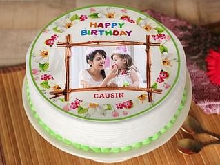 Floral Birthday Photo Cake Floral Birthday Photo Cake