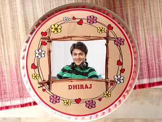 Floral Heart Round Shape Birthday Photo Cake Floral Heart Round Shape Birthday Photo Cake