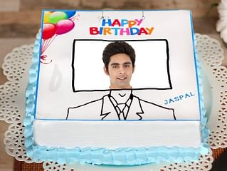 Rectangle Shape Birthday Photo Cake For Husband Rectangle Shape Birthday Photo Cake For Husband