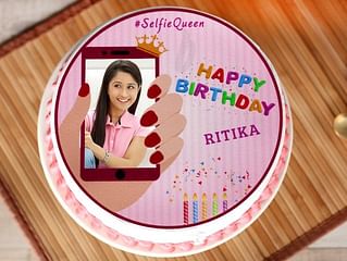 Selfie Queen Birthday Photo Cake For Girl Selfie Queen Birthday Photo Cake For Girl