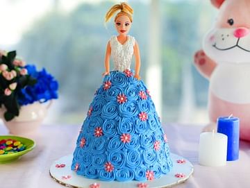 Buy Barbie Doll Cream Cake Princess Barbie Cake