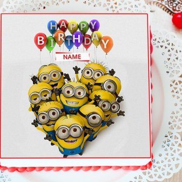 Buy Despicable Me Birthday Photo Cake Square Shape-Minion To Billion