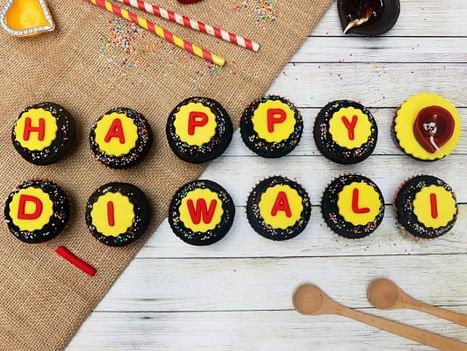 Buy Diwali Chocolate Cupcakes 12 Pcs Diwalicious Cupcakes