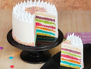 Sliced View of Rainbow Sprinkles Cake Sliced View of Rainbow Sprinkles Cake