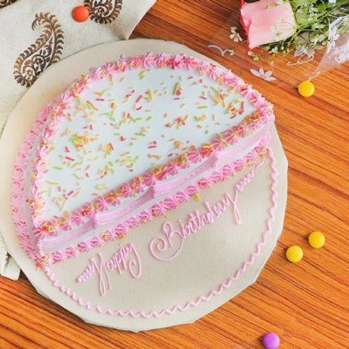 Buy Half Birthday Theme Cream Half Birthday Cake
