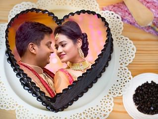 Heart Shaped Photo Cake for Couple Heart Shaped Photo Cake for Couple