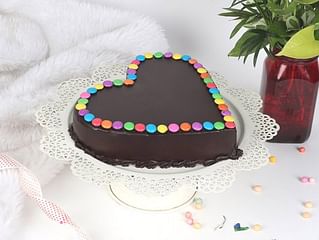 Heart Shaped Choco Gems Cake Heart Shaped Choco Gems Cake
