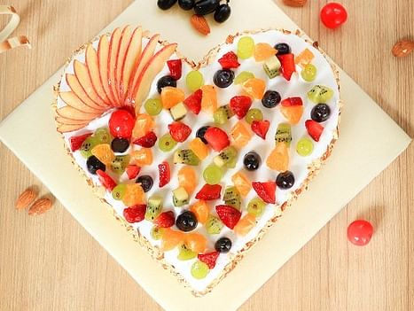Buy Heart Shaped Fruit Cake 3-Fruity By Nature