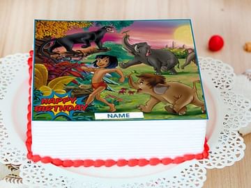 jungle rectangle cake shape birthday bakingo