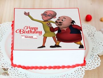 Wallpaper Buy Motu Patlu Birthday Photo Cake Square Shape Madventuring Bites For Android Free