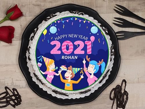 Buy New Year Poster Cake-Happy New Year Poster Cake