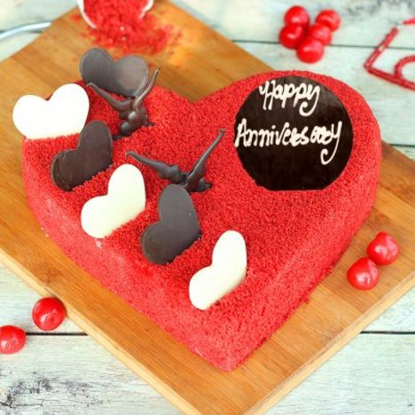 Buy Red Velvet Heart Shaped Cake-Velvety Love Feelings