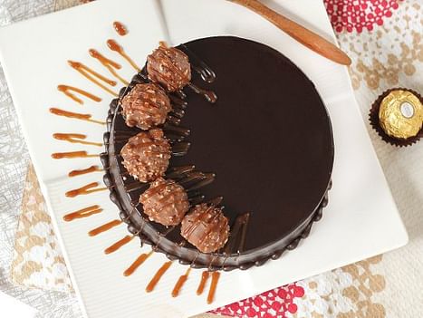 Buy Round Shaped Chocolate Ferrero Rocher Cake Elite Happiness