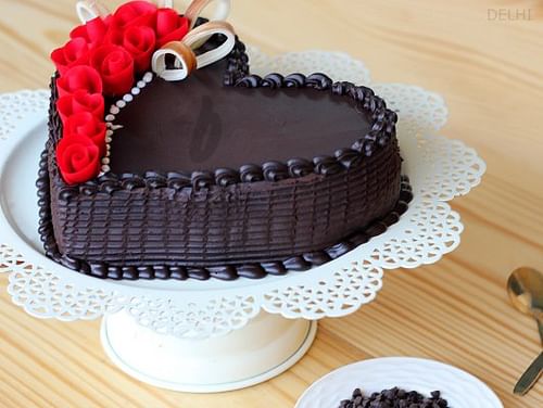 Buy Heart Shaped Choco Truffle Cake Avid Affection Using cake strips around your pans. avid affection