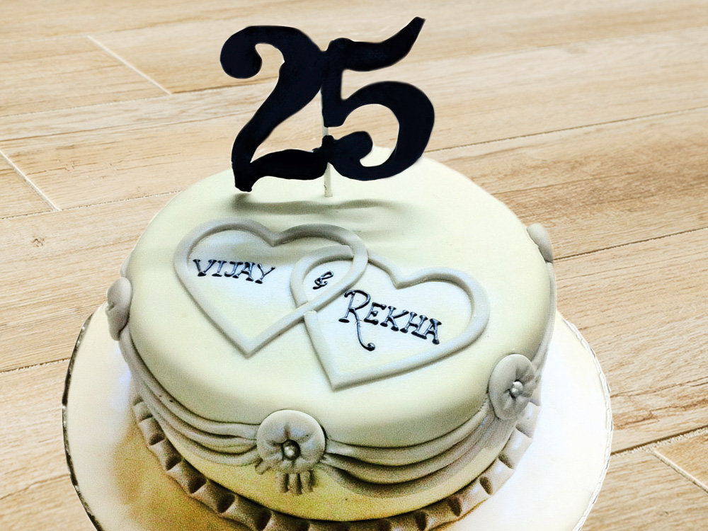 Buy 25 Years Fondant Cake The Silver Affection