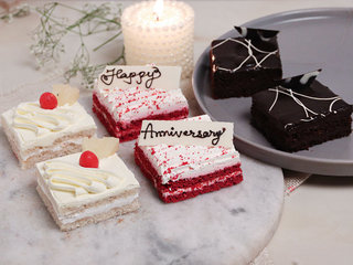 Six Pineapple Chocolate and Red Velvet Anniversary Pastries