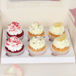 6 Red Velvet Pineapple Vanilla Cupcakes