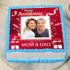 Square Poster Parents Anniversary Cake