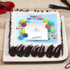 Top View of Rectangle Shape Birthday Party Photo Cake
