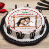 Round Shape Photo Cake For Anniversary Celebration