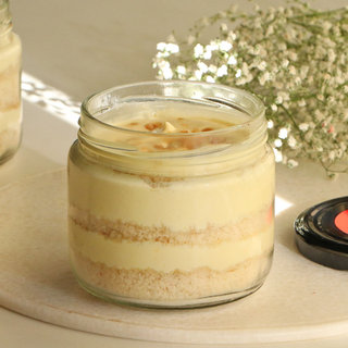 Side view of Butterscotch Single Jar Cake