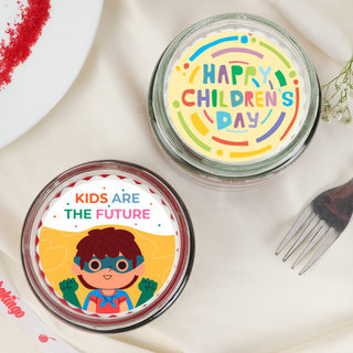 Childrens Day Red Velvet Photo Jar Cake