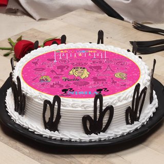 Side View of Barbielicious Birthday Cake
