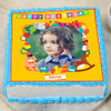 Top View of Iconic Temptations - Square Shaped Photo Cake for Kids