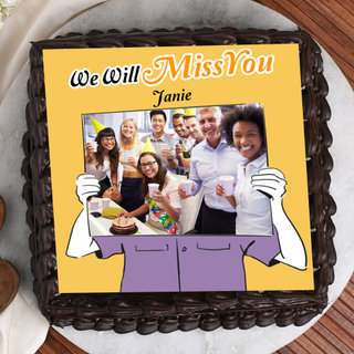 Bid You Farewell - A Farewell Photo Cake Top View