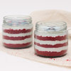 Side View of Red Velvet Jar Cake Duo For Happy Diwali