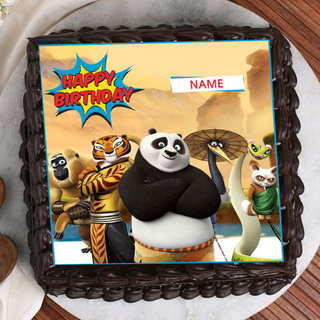 Top View of Kungfu Panda Photo Cake For Baby Boys