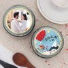 Top View of Love Filled Red Velvet Photo Jar Cake