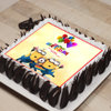 Side View of Minion Birthday Photo Cake For Children