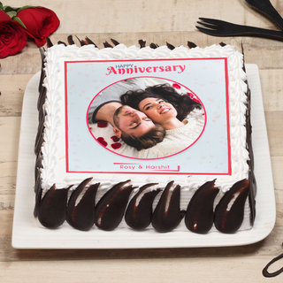Now And Always marriage anniversary photo cake